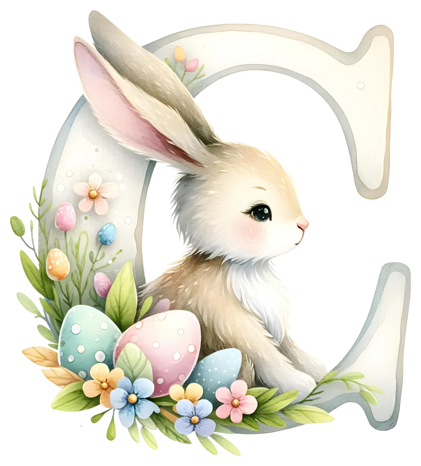 UV-DTF Transfer - Bunny Alphabet Letters