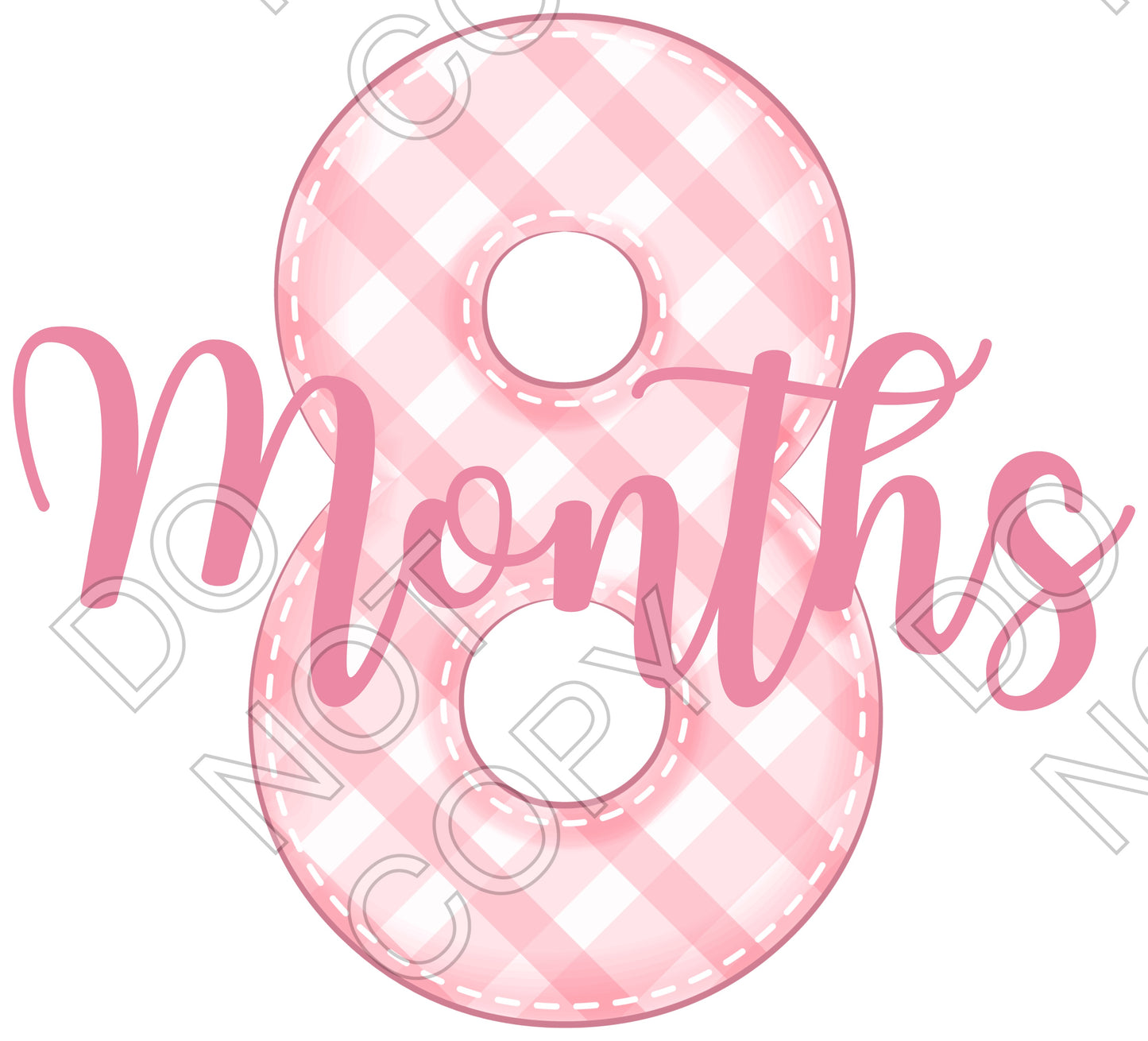 UV-DTF Transfer - 12pk Milestone Set Transfers - Pink Check