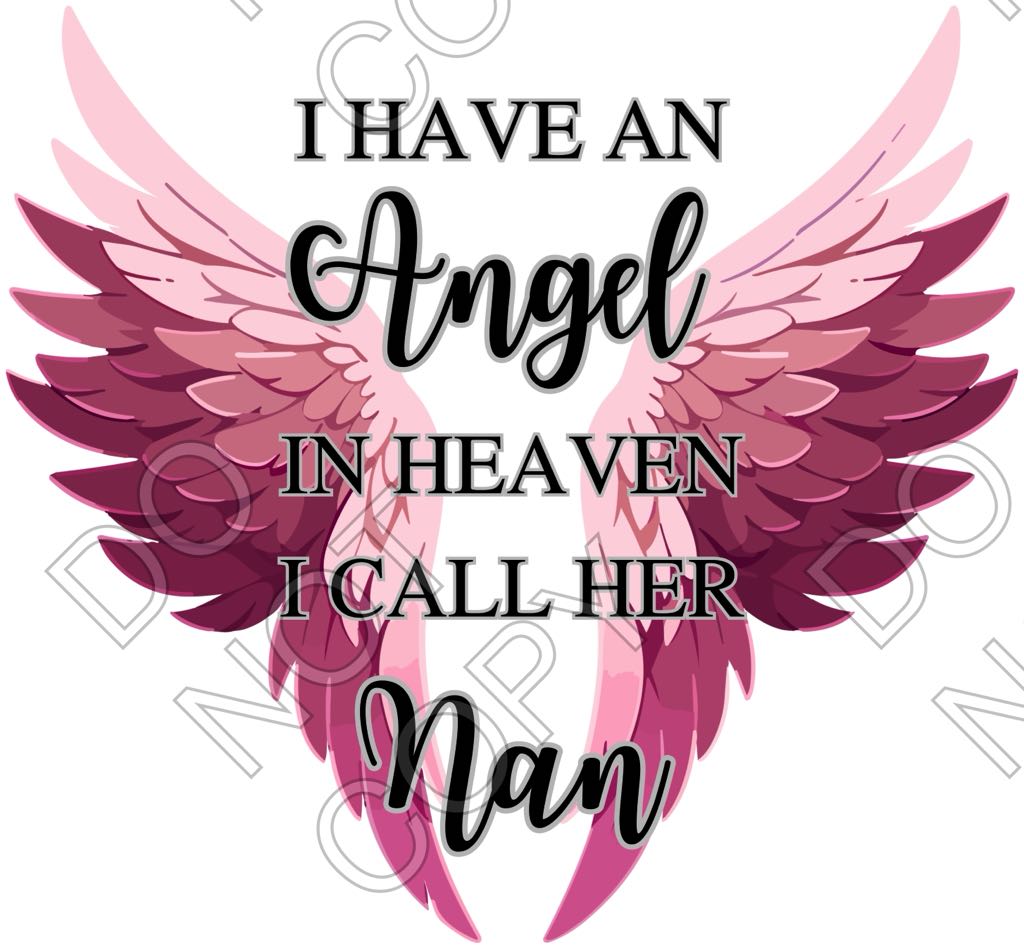 UV-DTF Transfer - Angel Memorial Wings (Female Options)