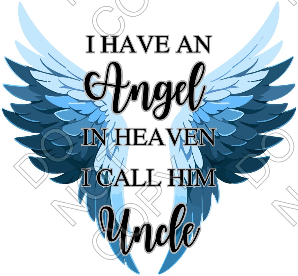 UV-DTF Transfer - Angel Memorial Wings (Male Options)