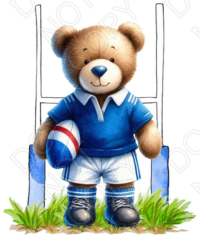 UV-DTF Transfer - Rugby Bear (France Style)