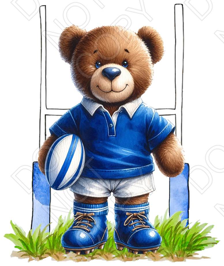 UV-DTF Transfer - Rugby Bear (Italy Style)