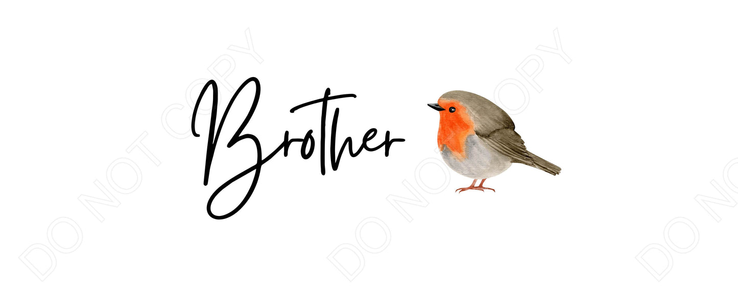 UV-DTF Transfer - Family Name Robin Design for Woodform and Smart Crafts Feathers