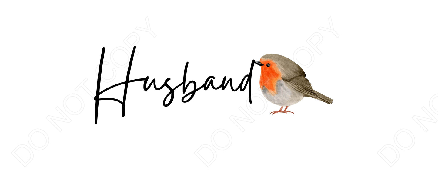UV-DTF Transfer - Family Name Robin Design for Woodform and Smart Crafts Feathers