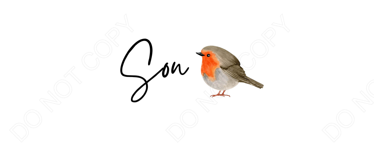 UV-DTF Transfer - Family Name Robin Design for Woodform and Smart Crafts Feathers