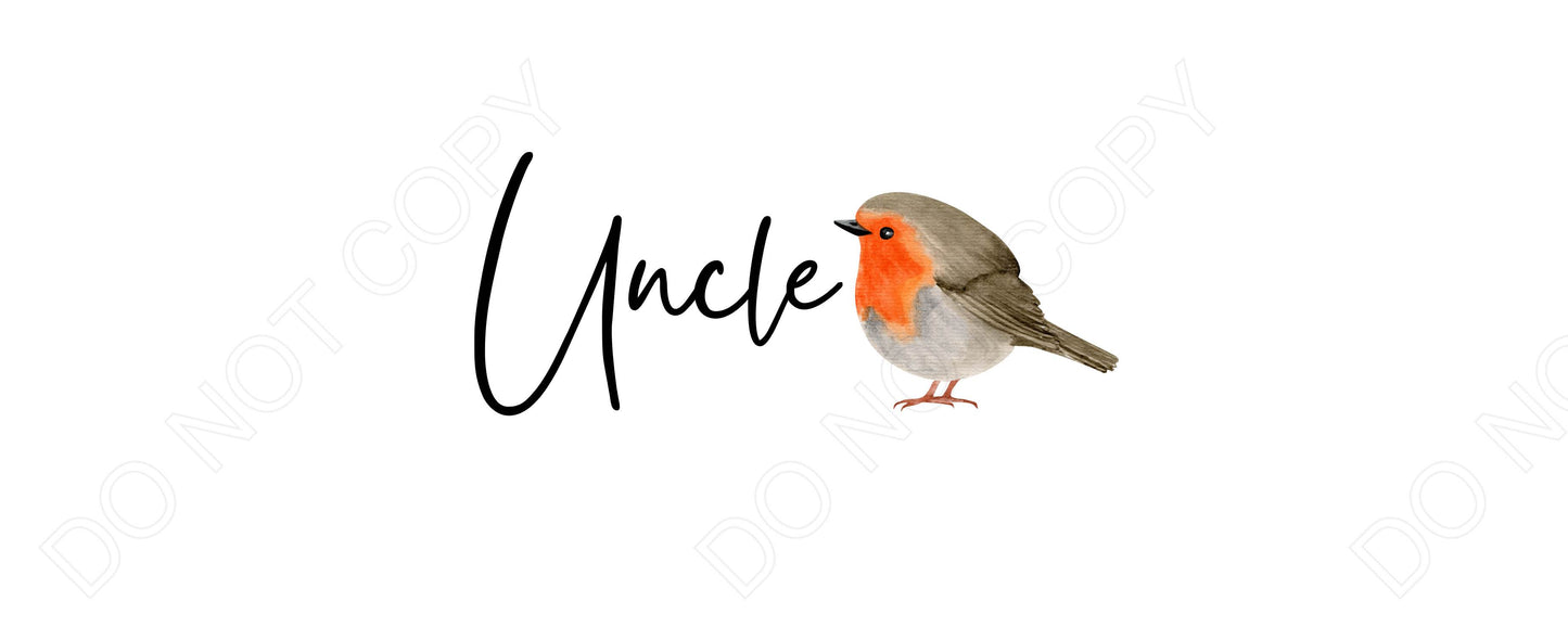 UV-DTF Transfer - Family Name Robin Design for Woodform and Smart Crafts Feathers