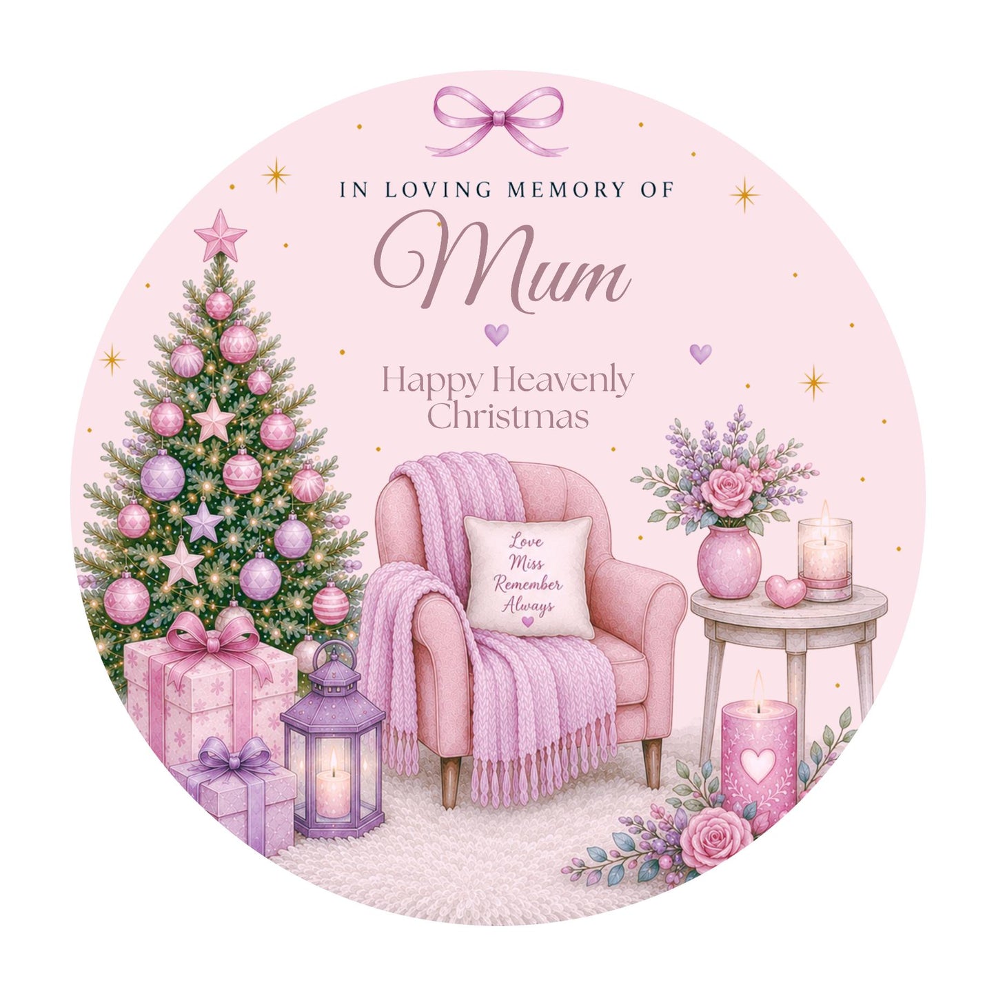 UV-DTF Transfer - Happy Heavenly Christmas Pink (Bespoke)