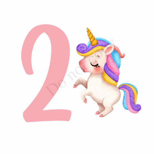 UV-DTF Transfer for Cake Topper - Birthday Number Unicorn