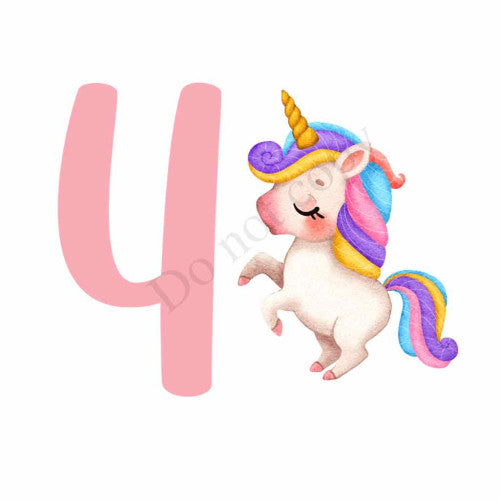 UV-DTF Transfer for Cake Topper - Birthday Number Unicorn