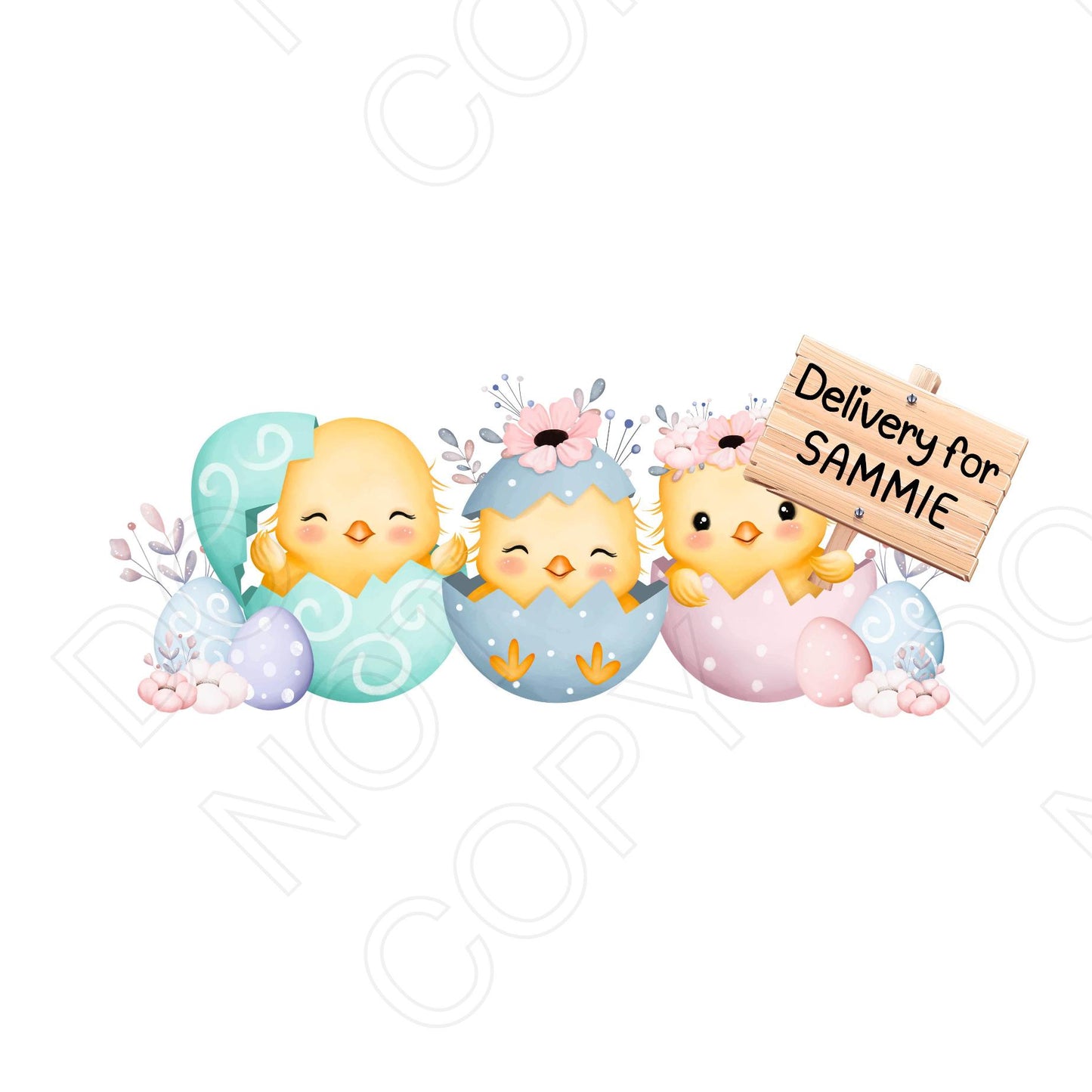 UVDTF Transfer - Easter Bunny Name (Easter Chicks) (Bespoke)