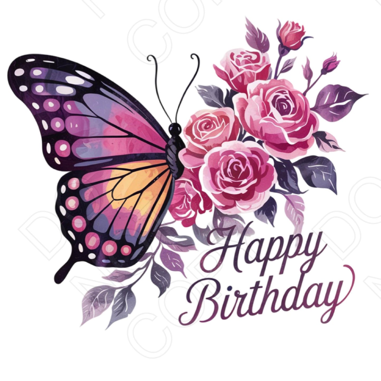 UVDTF Transfer - Happy Birthday Butterfly