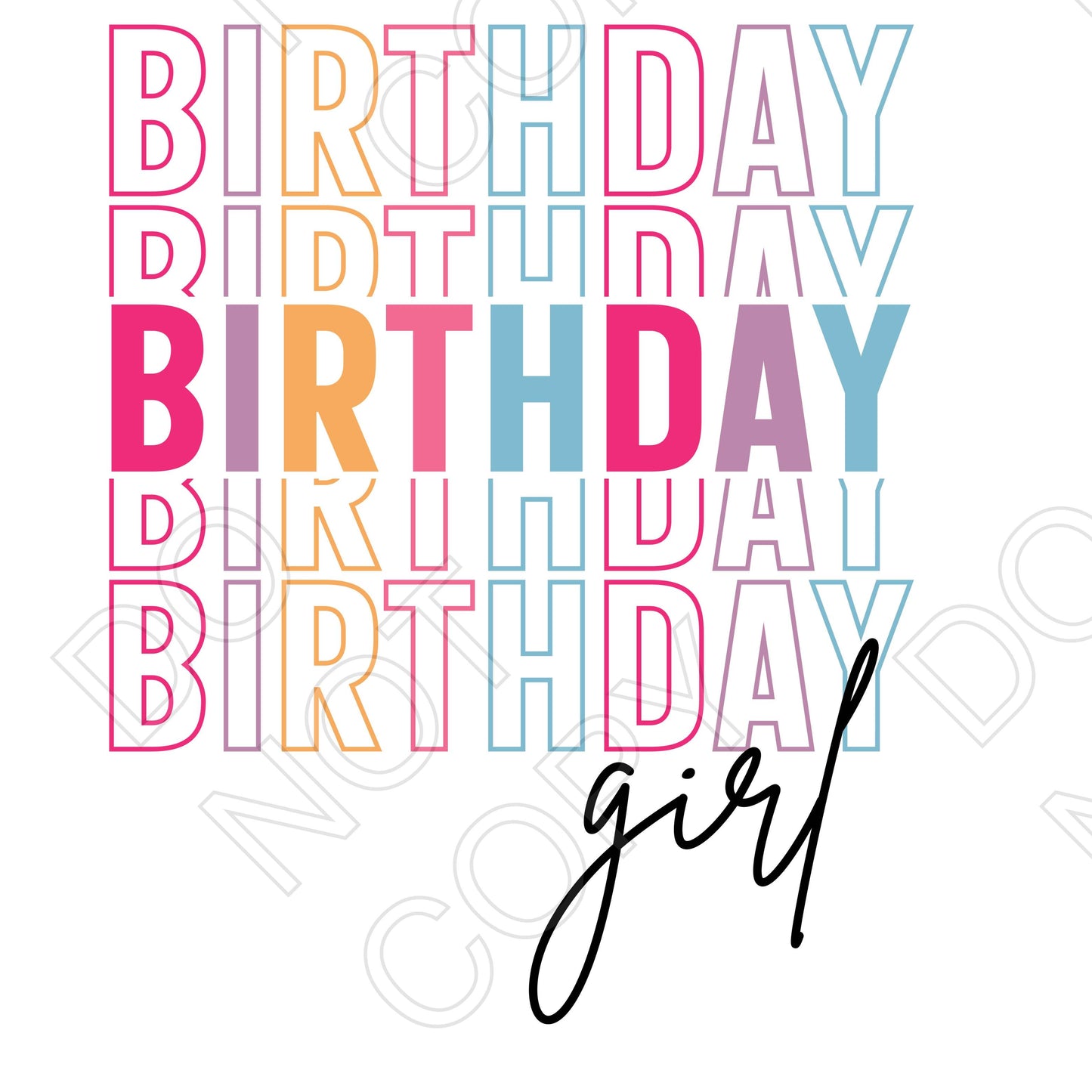 UV-DTF Transfer - Birthday Girl Writing