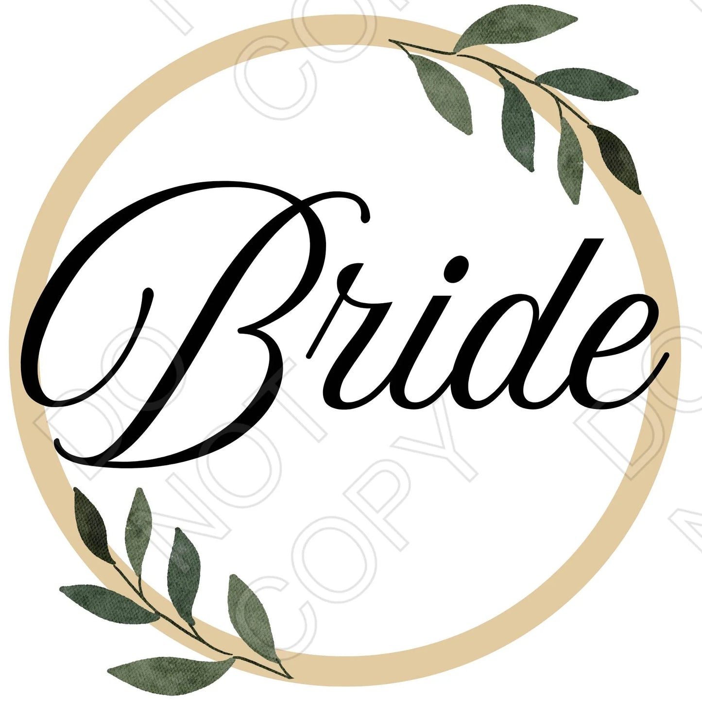 UV-DTF Transfer - 5/10cm Champagne Flute Wedding Titles (Style 1)