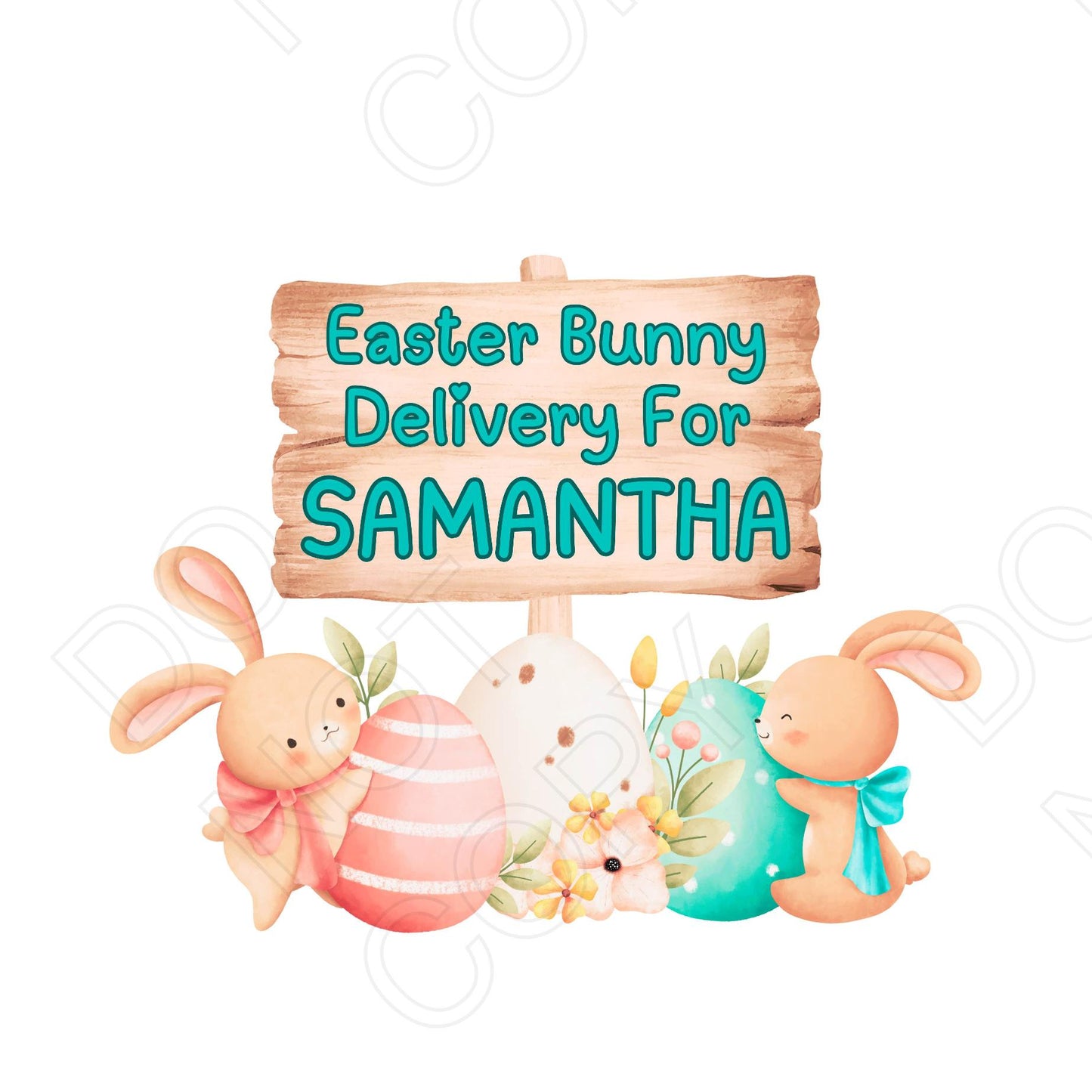 UVDTF Transfer - Easter Bunny Name (Easter Animals with Sign) (Bespoke)