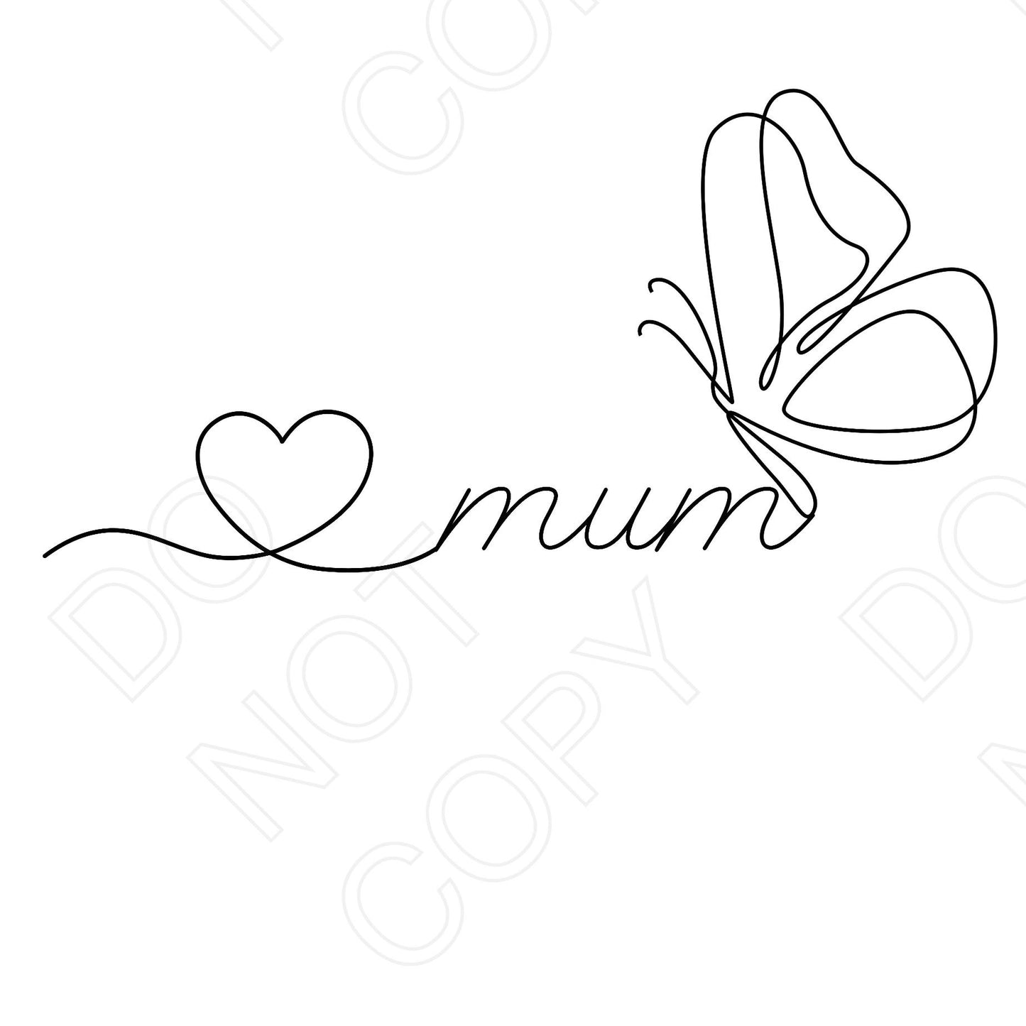 UVDTF Transfer - Line Art Mum Butterfly