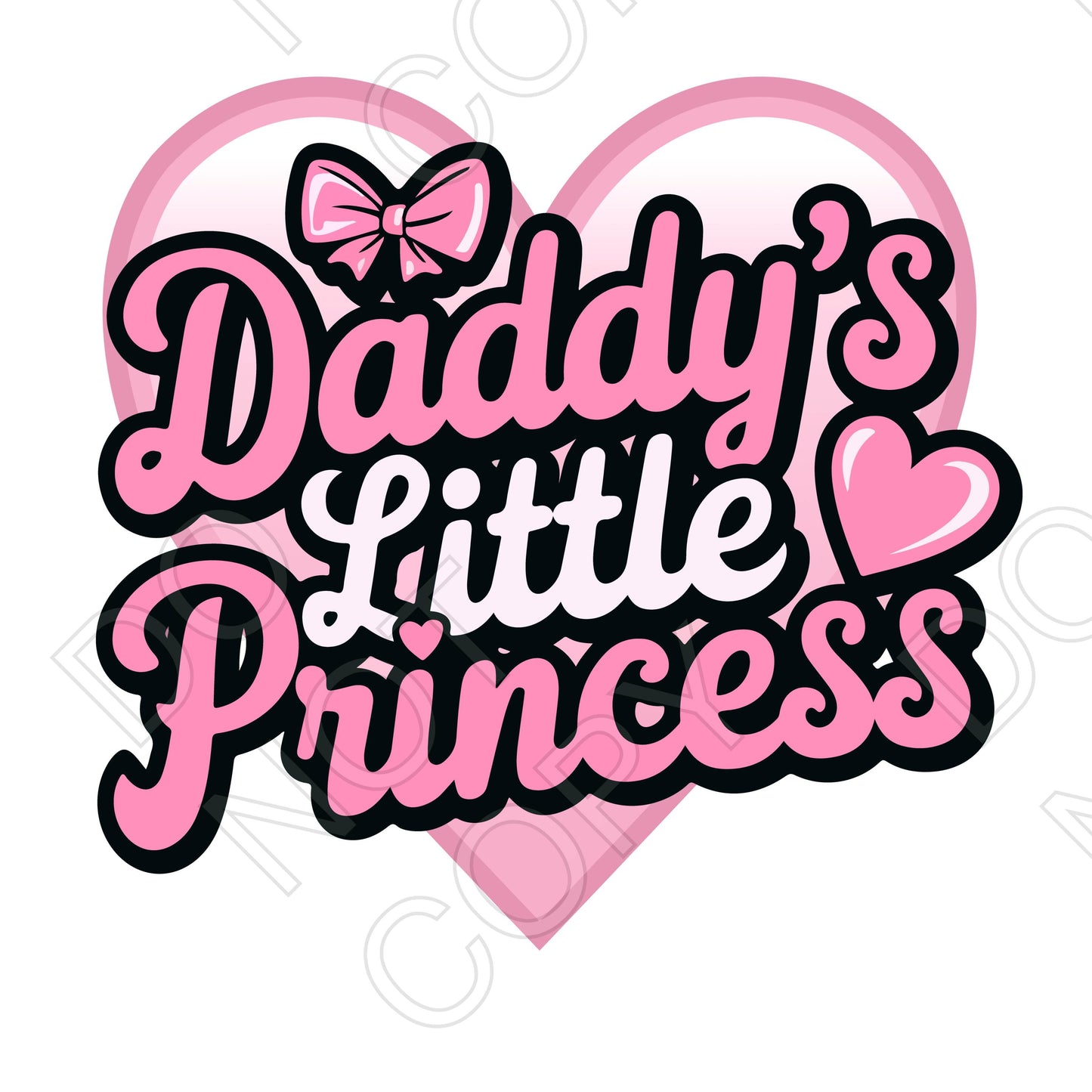 UV-DTF Transfer - Daddy's Little Princess (Pink Heart)