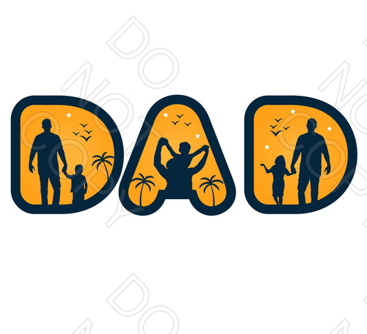UV-DTF Transfer - Fathers Day - Dad Letter Outline
