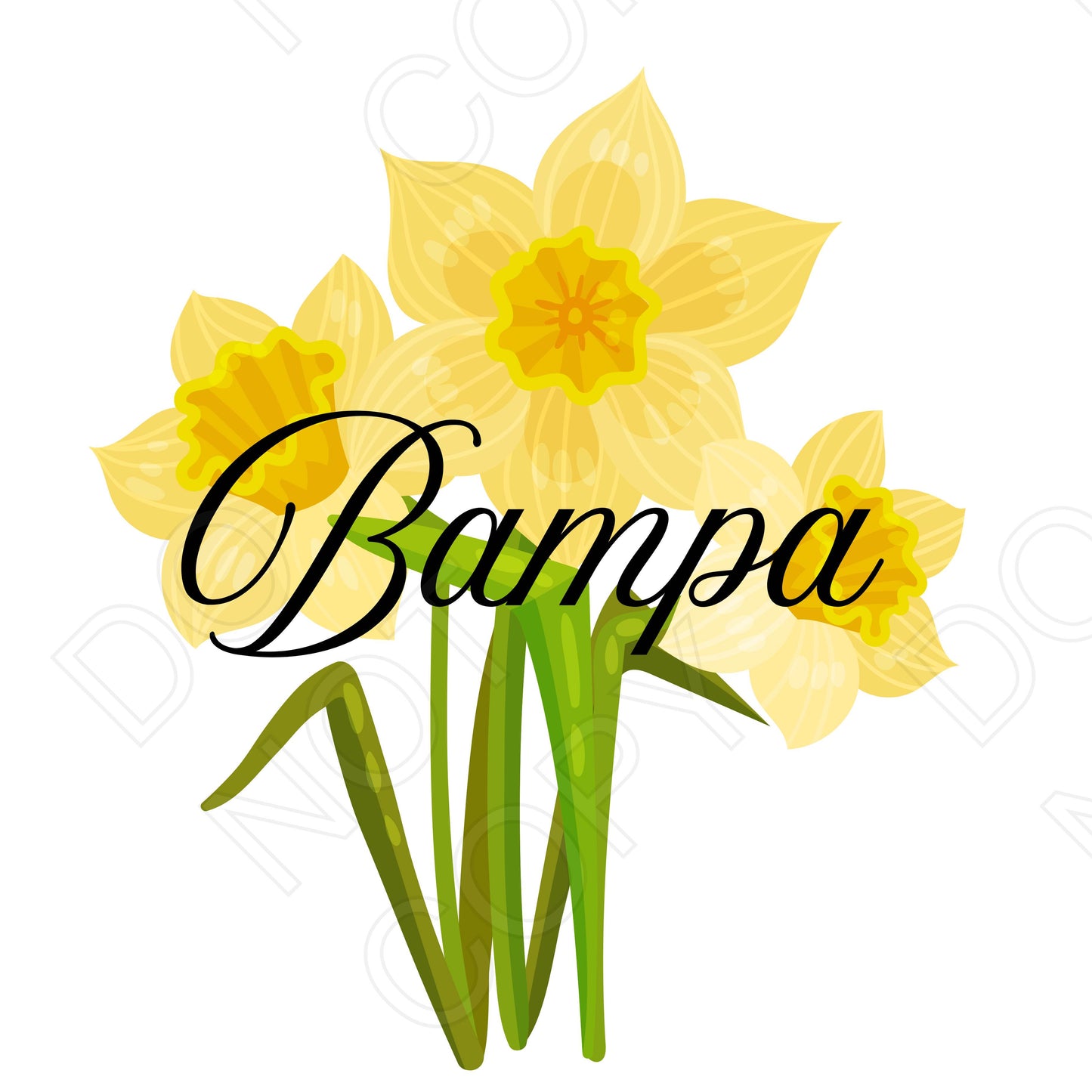 UV-DTF Transfer - Family Welsh Daffodil Design