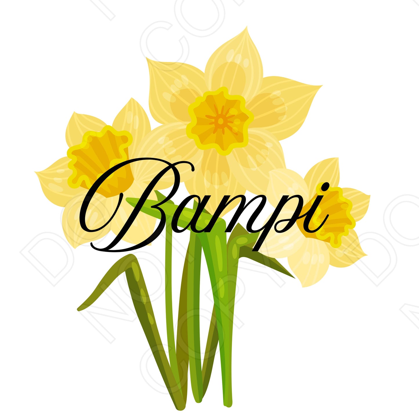 UV-DTF Transfer - Family Welsh Daffodil Design