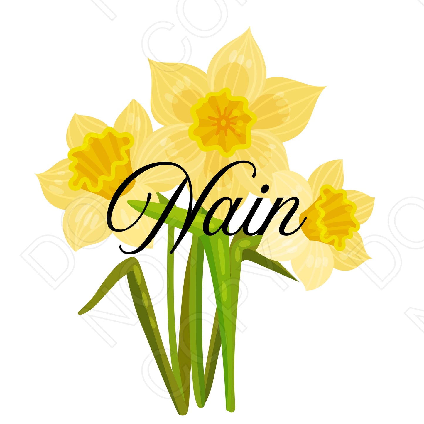 UV-DTF Transfer - Family Welsh Daffodil Design