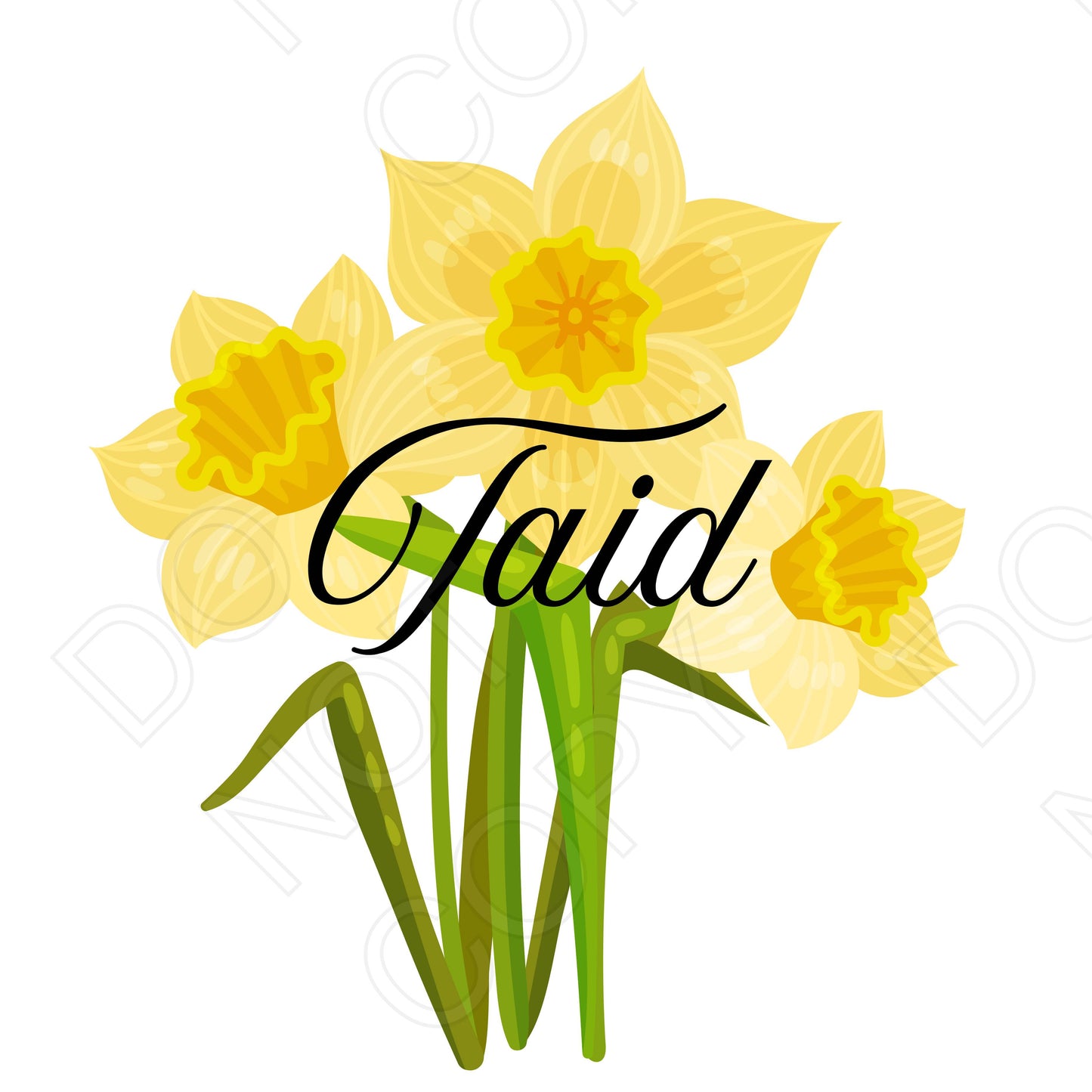 UV-DTF Transfer - Family Welsh Daffodil Design