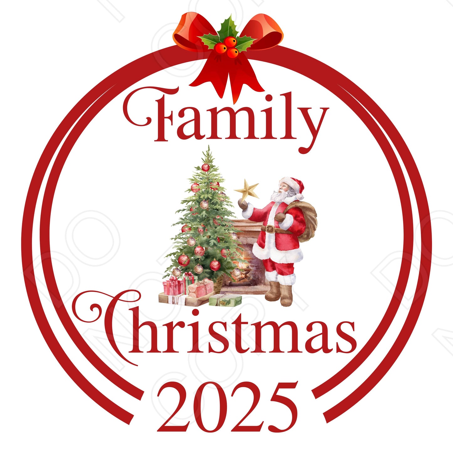 DTF Transfer - Family Xmas 2025 (Red)