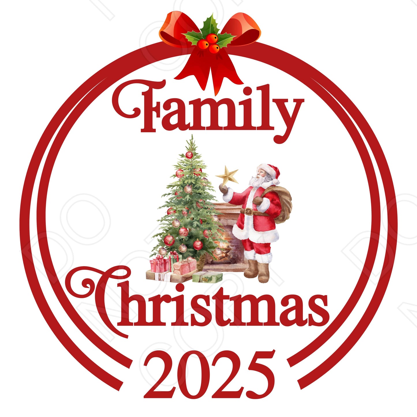 UV-DTF Transfer - Family Xmas 2025 (Red)
