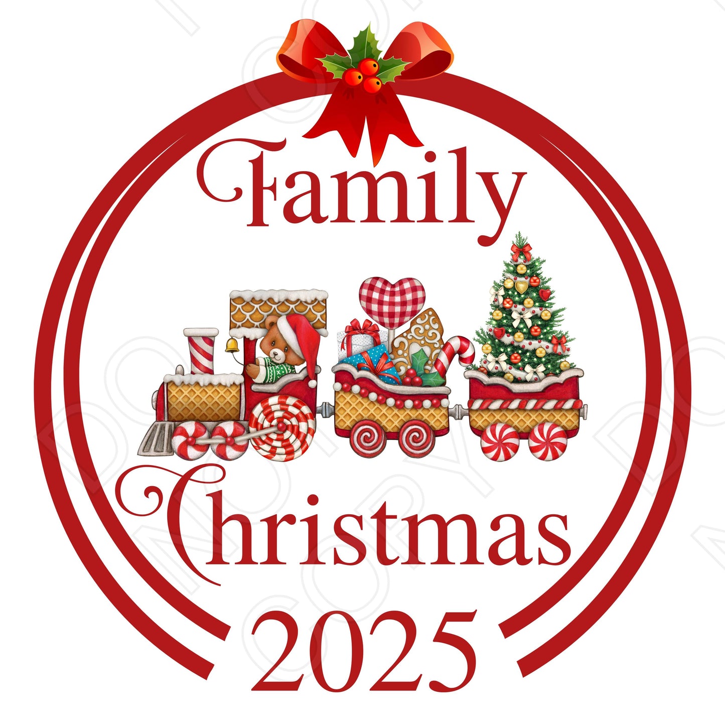 DTF Transfer - Family Xmas 2025 (Red)