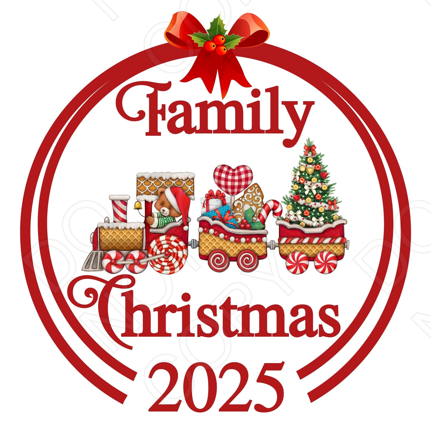 UV-DTF Transfer - Family Xmas 2025 (Red)
