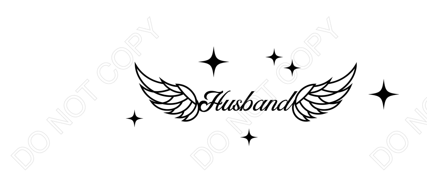 UV-DTF Transfer Suitable for Acrylic Feather - Husband Wings