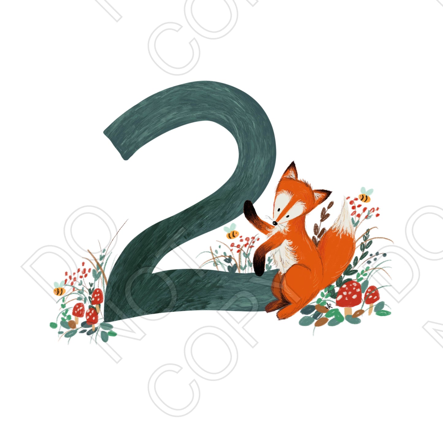 UV-DTF Transfer - Fox Numbers for Cake Toppers or Gift Boxes.