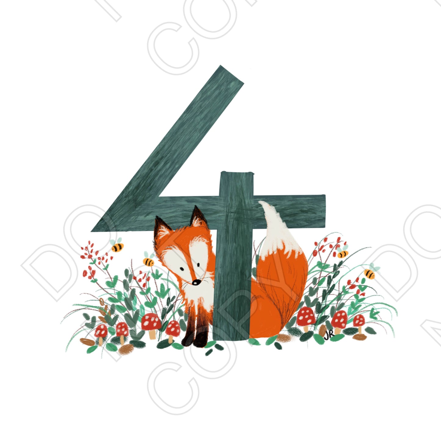 UV-DTF Transfer - Fox Numbers for Cake Toppers or Gift Boxes.