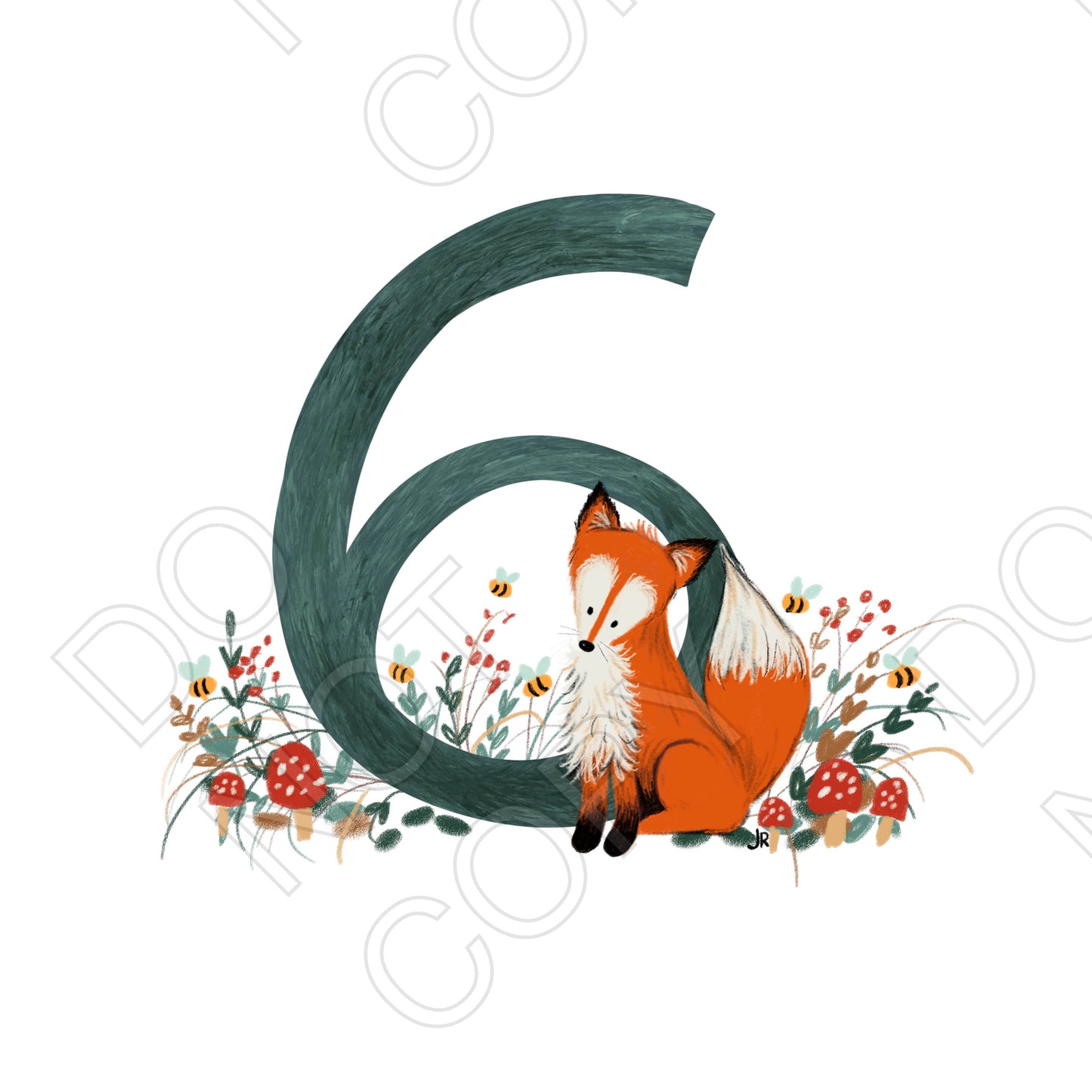 UV-DTF Transfer - Fox Numbers for Cake Toppers or Gift Boxes.