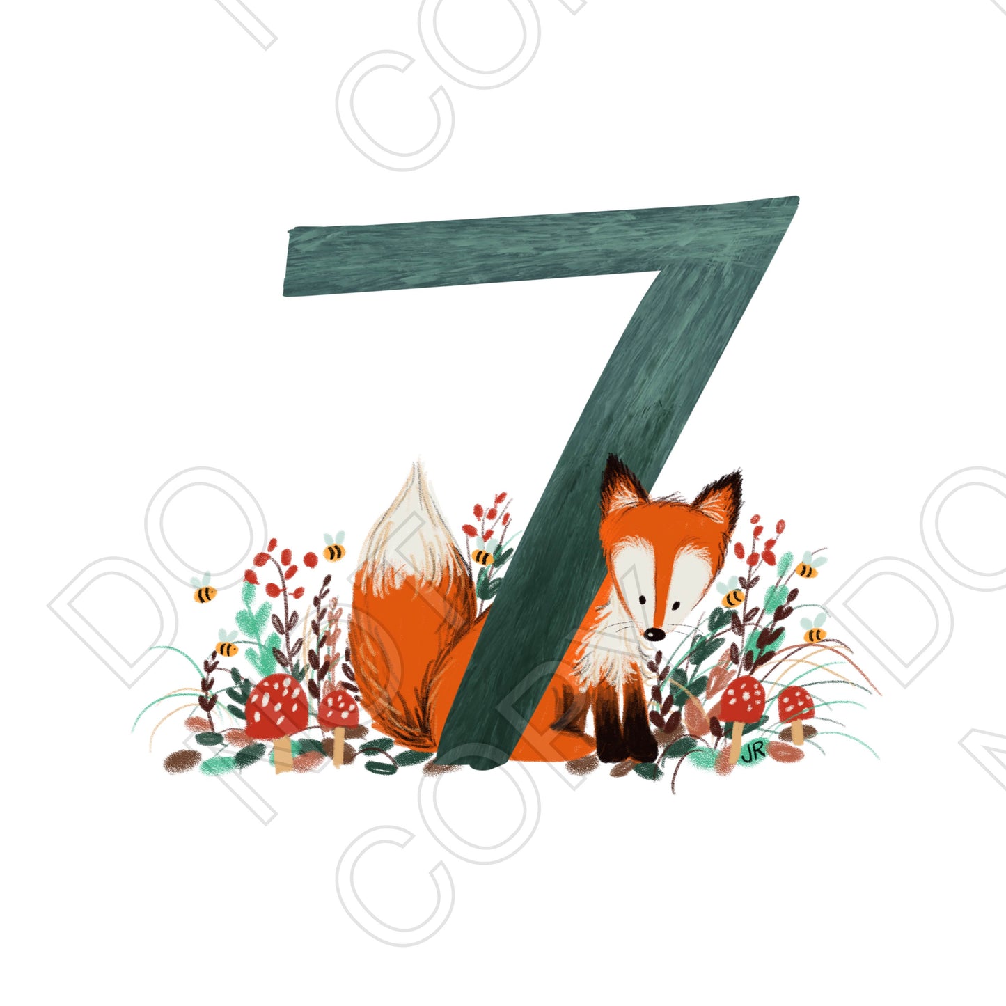 UV-DTF Transfer - Fox Numbers for Cake Toppers or Gift Boxes.