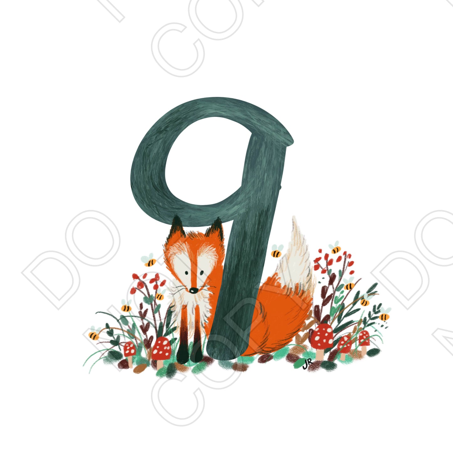 UV-DTF Transfer - Fox Numbers for Cake Toppers or Gift Boxes.