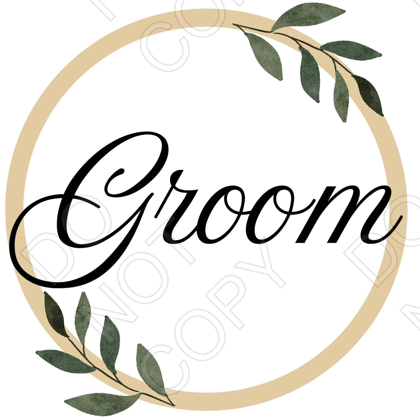 UV-DTF Transfer - 5/10cm Champagne Flute Wedding Titles (Style 1)