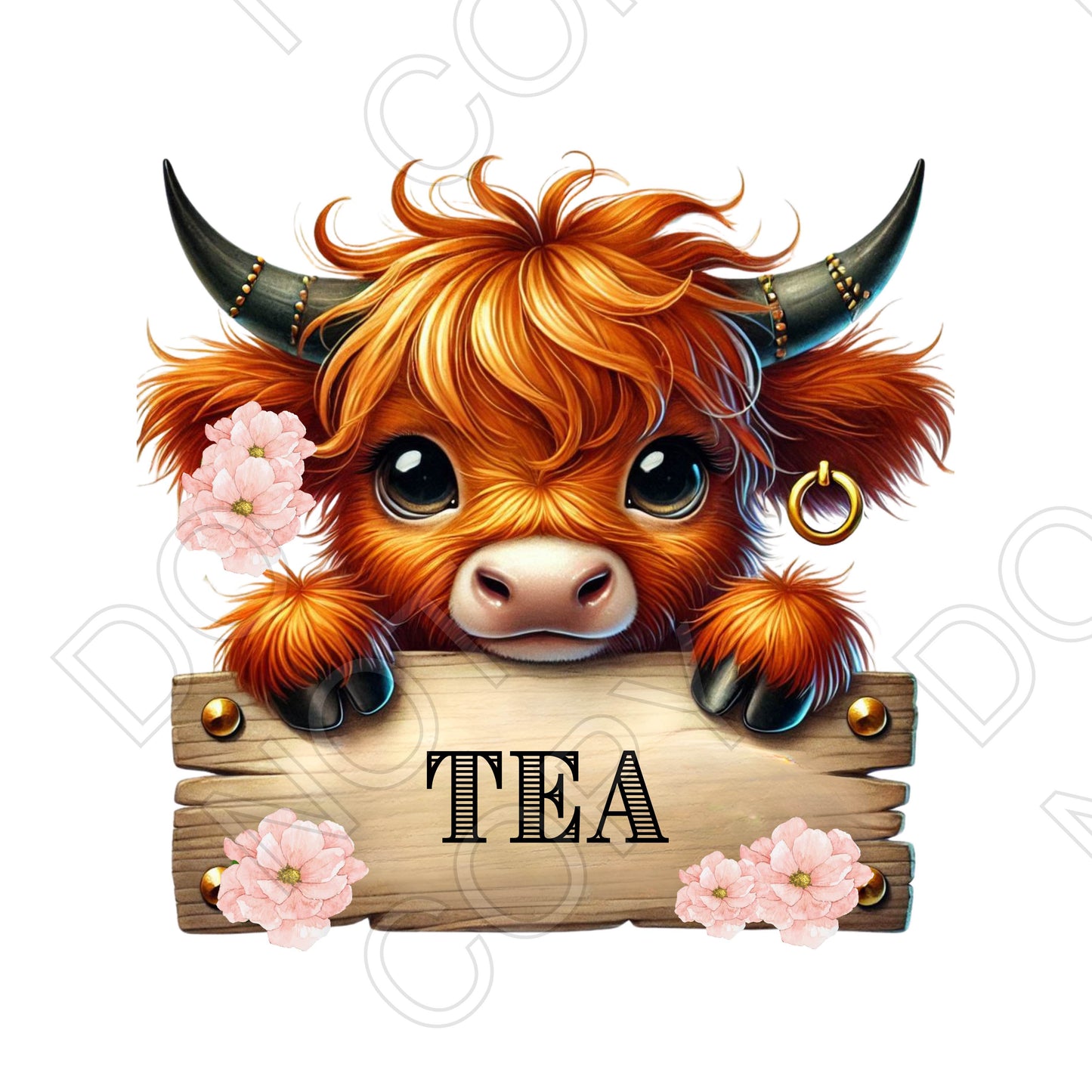 UV-DTF Transfer - Highland Cow Storage Jar Labels