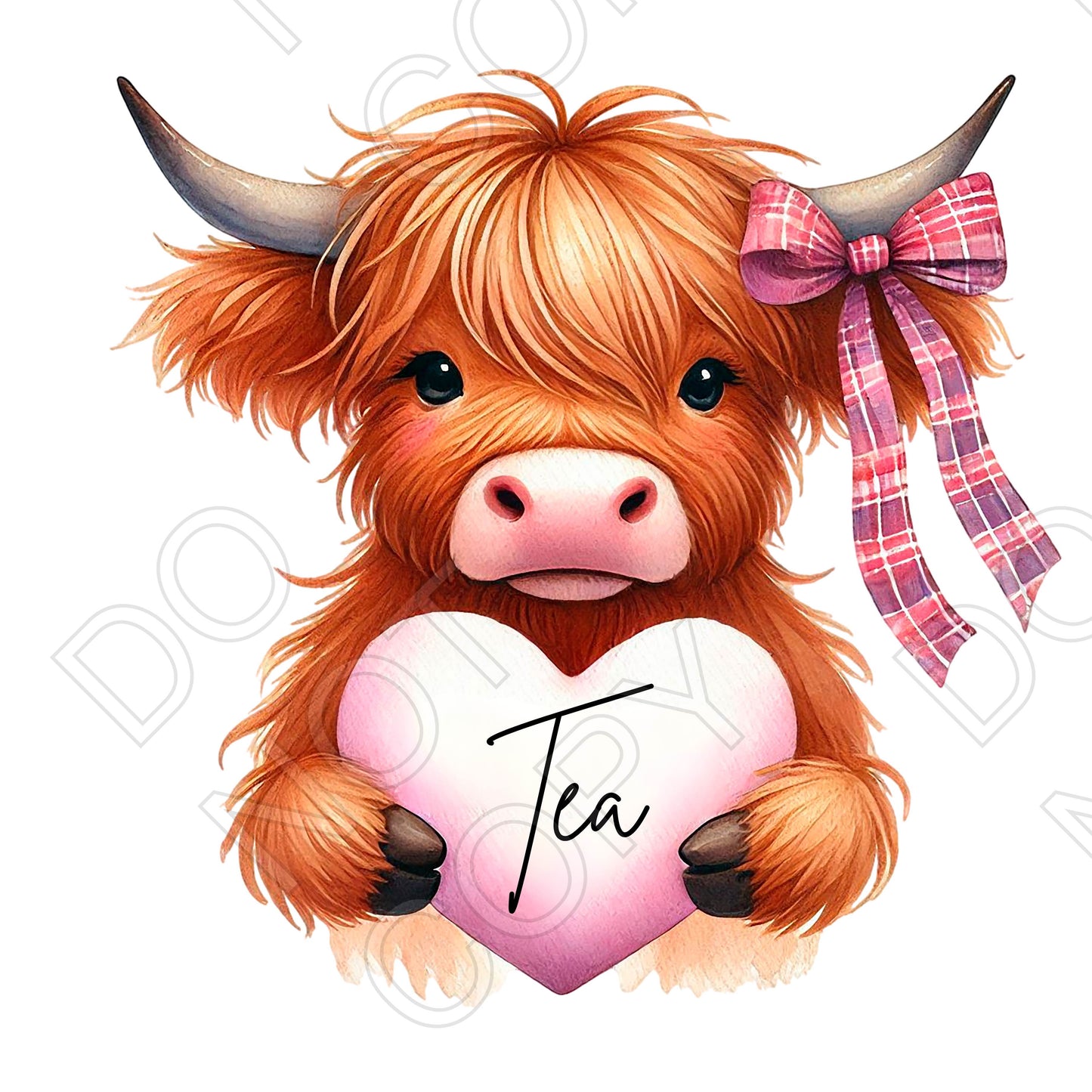 UV-DTF Transfer - Highland Cow Storage Jar Labels, Style 2