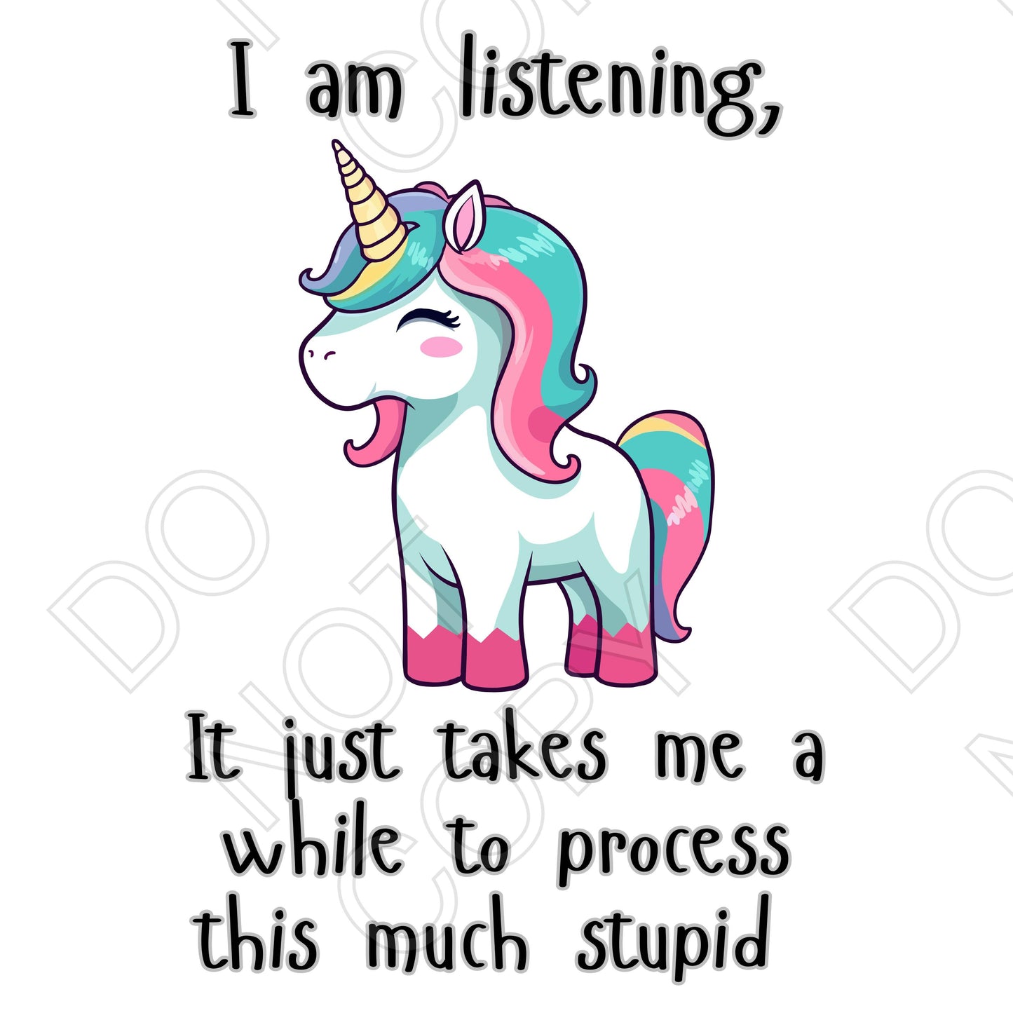 UV-DTF Transfer - Unicorn (I am Listening)