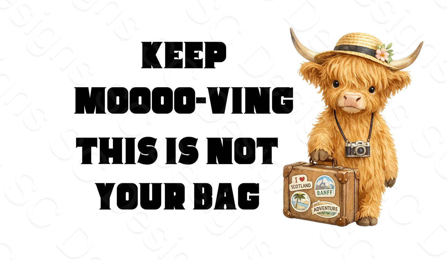 UV-DTF Transfer - Keep Mooo-ving Luggage Tag Transfer