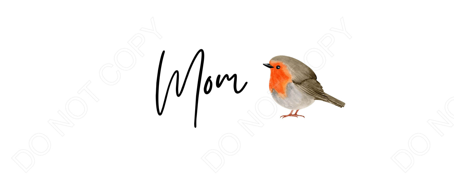 UV-DTF Transfer - Family Name Robin Design for Woodform and Smart Crafts Feathers