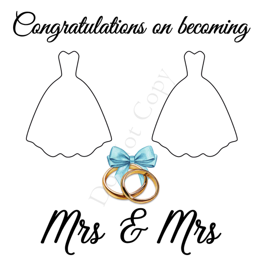 UVDTF Transfer - Congratulations on Becoming Mrs and Mrs Wedding