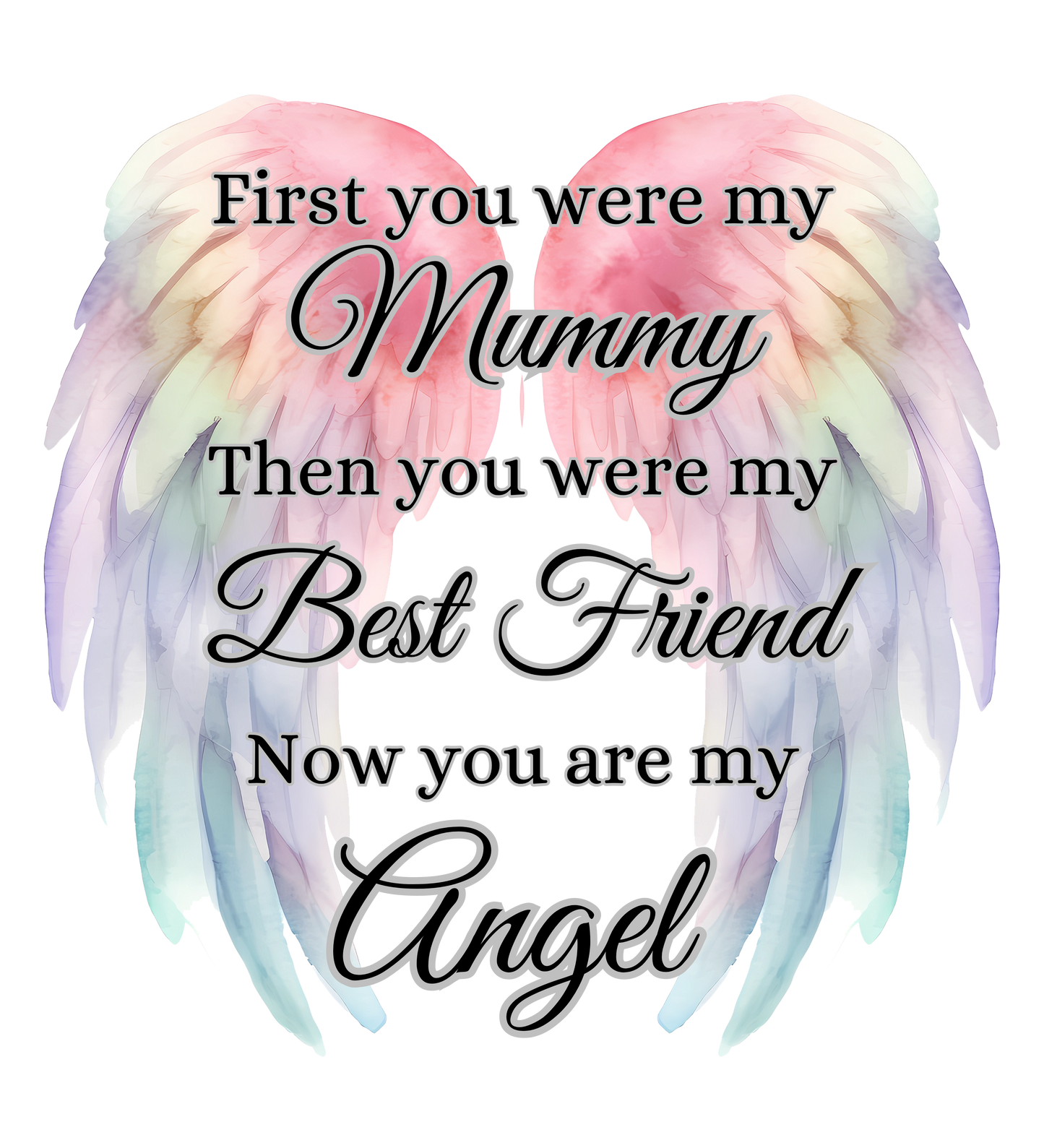 UV-DTF Transfer - First my mummy memorial wing design