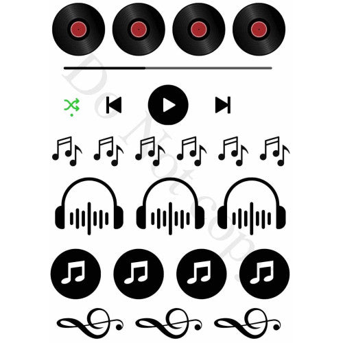 Style 51 - Music Sheet of Mix and Match UV-DTF Designs