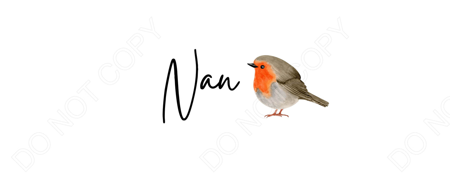 UV-DTF Transfer - Family Name Robin Design for Woodform and Smart Crafts Feathers