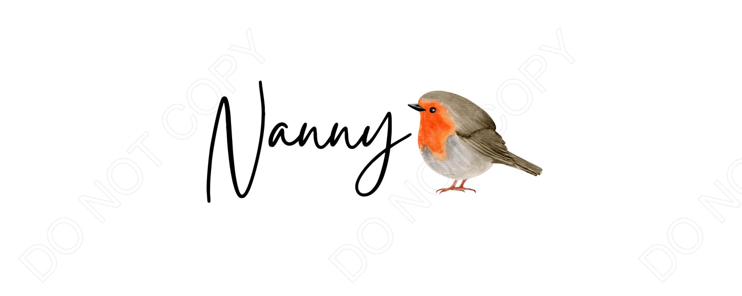 UV-DTF Transfer - Family Name Robin Design for Woodform and Smart Crafts Feathers