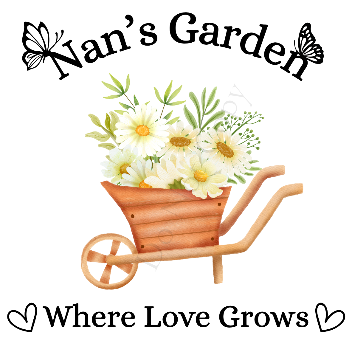 UVDTF Transfer - Beautiful Family Garden Design (Wheelbarrow)