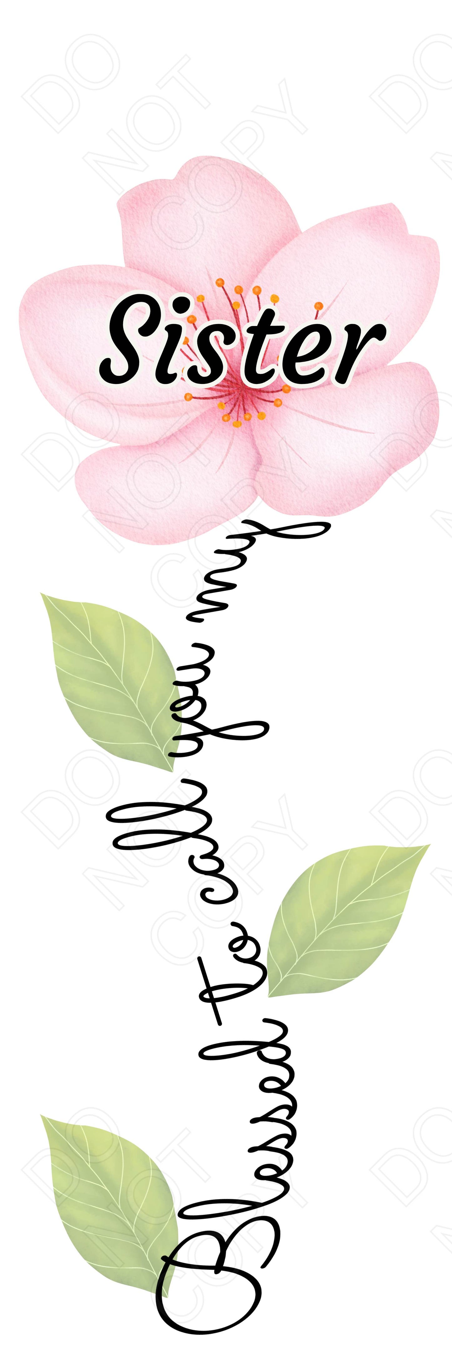 UVDTF Transfer - Pink Blessed Flower Designs (Large Range of Names Available)