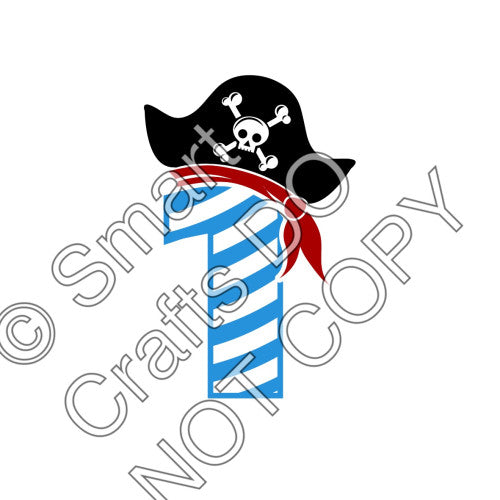UV-DTF Transfer for Cake Topper - Birthday Number Pirate