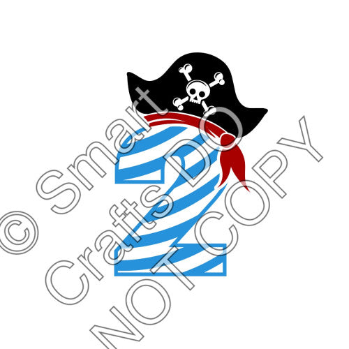 UV-DTF Transfer for Cake Topper - Birthday Number Pirate